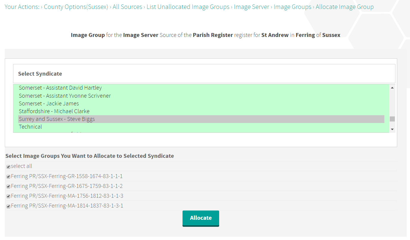 Allocate Image Groups